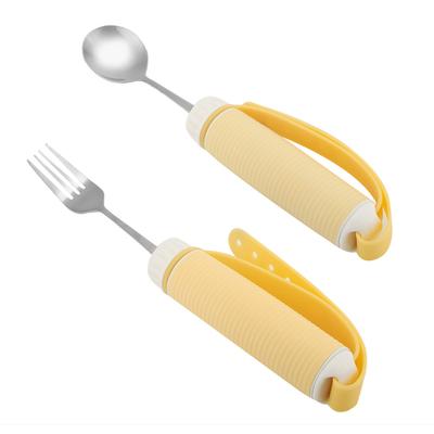 Lingură Auxiliară pentru Persoane Vârstnice, Ustensilă, Furculiță pentru Pacient Vârstnic, Artrită, Persoane cu Dizabilități, Ajutoare pentru Mâncat, Veselă, Tacâmuri Removibile pentru Ajutor Alimentar