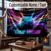 Neon Colorful Theme Throw Blanket Custom Name Text Personalized Blanket Soft Cozy Blanket for Home Sofa Bed