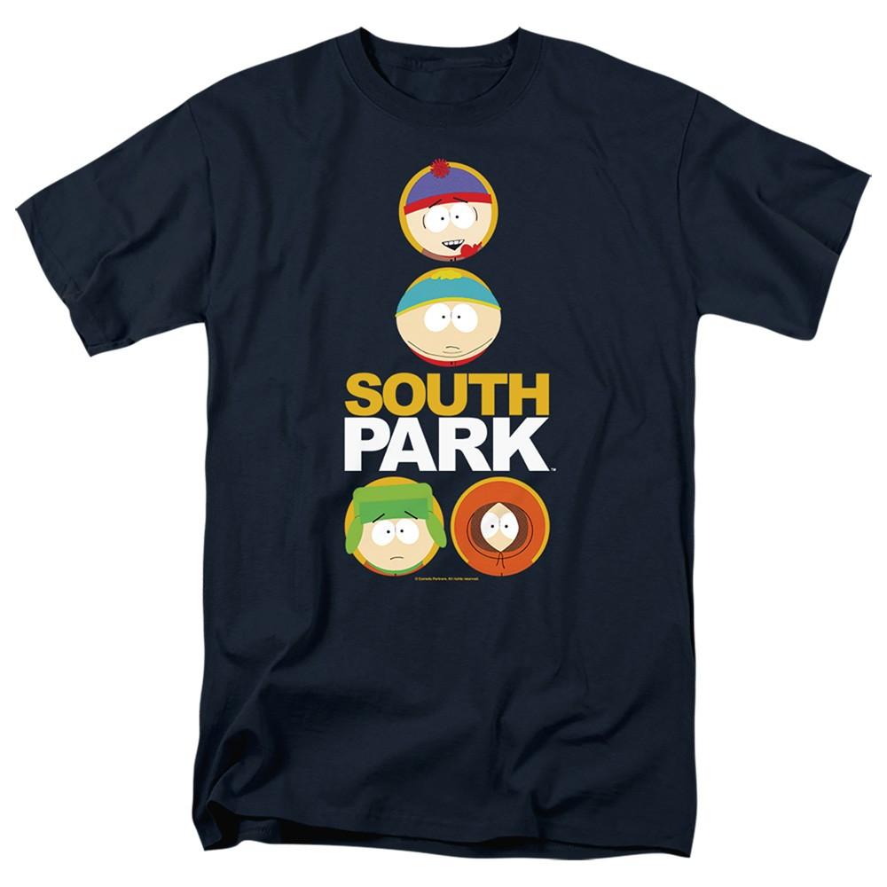 South Park - Solid Circles - Adult Unisex Short Sleeve T-Shirt - Blue S