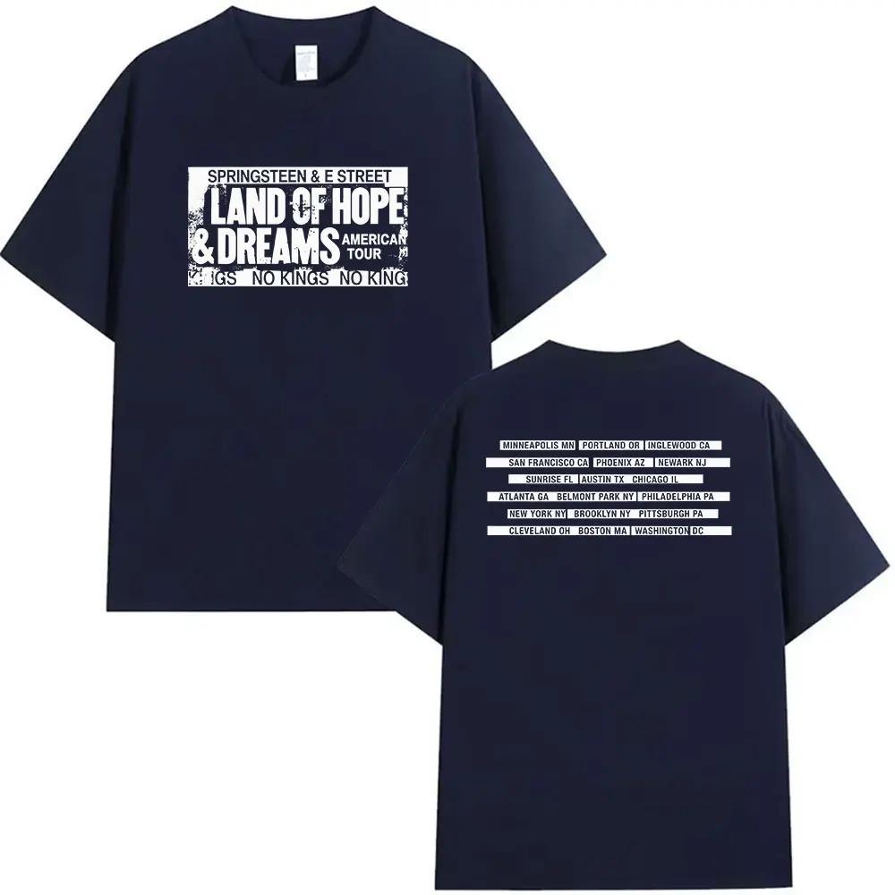 Bruce Springsteen Land of Hope & Dreams Tour 2026 Print T Shirt Men Women Clothing Fashion Short Sleeve T-shirt 100% Cotton Tees