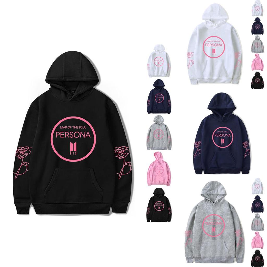Map Of The Soul Persona Kpop Bts Bangtan Boys Cotton Blend Sweatshirt Hoodie With Hooded Long Sleeves