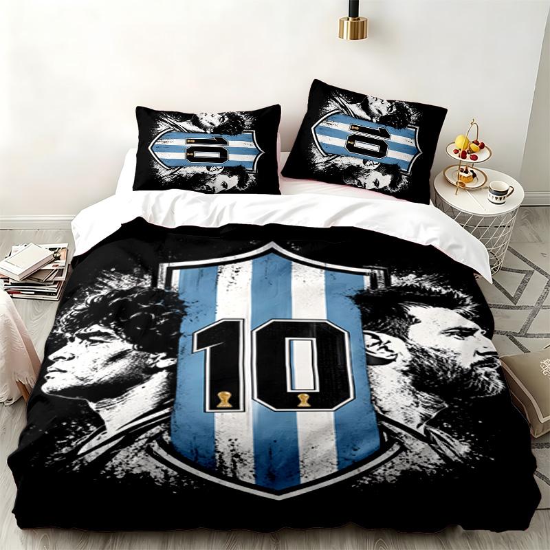 Conjunto de 3 peças Diego Maradona Perfeito para uso no quarto Conjunto de cama confortável inclui uma capa de edredom e duas fronhas Presente ideal de aniversário ou Natal