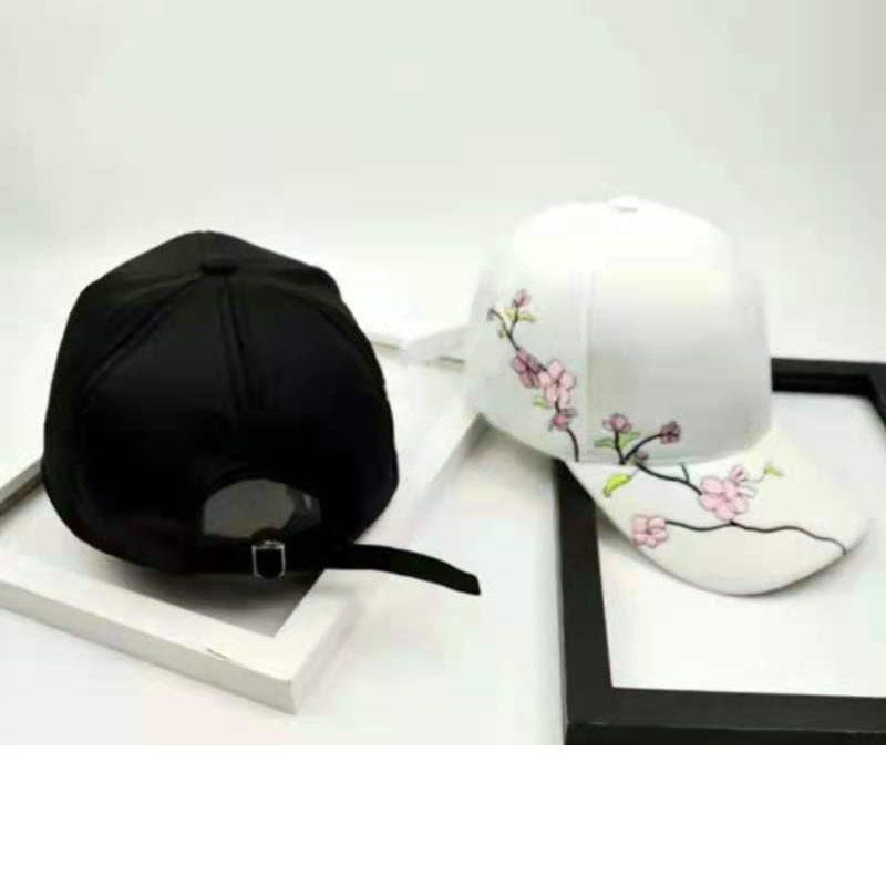 Retro Embroidery Sun Hat Large Head Size Plum Blossom Curved Brim Baseball Cap Unisex Outdoor Dad Hat Trendy New Style