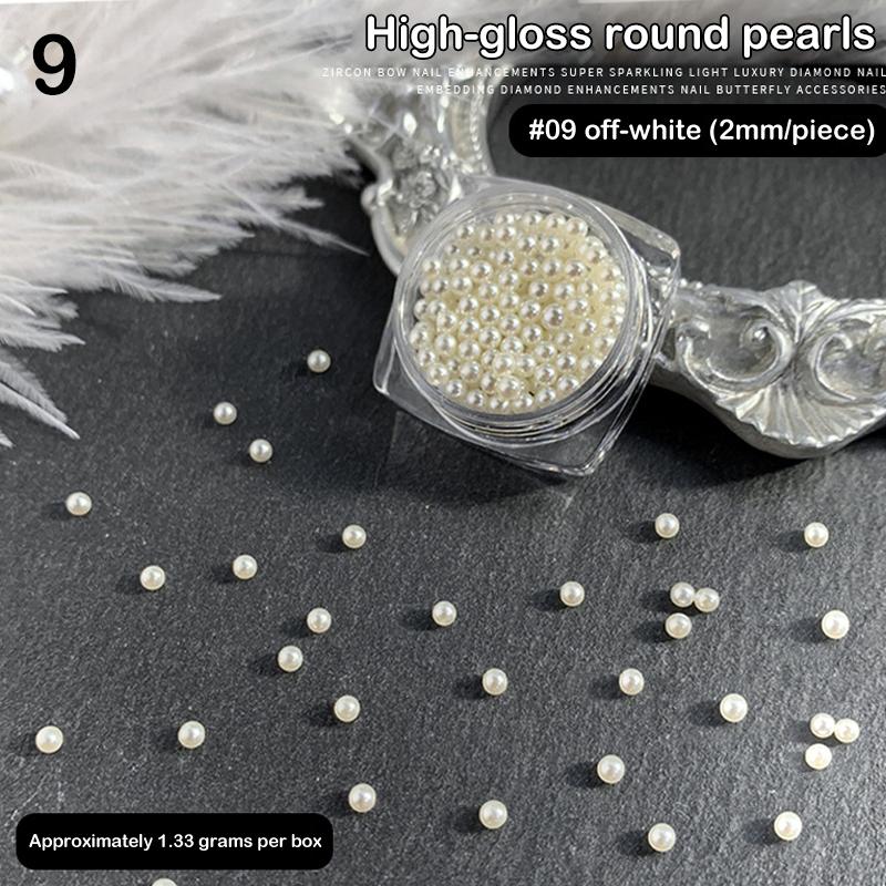 1 Scatola di Perle Stereoscopiche Mini Perle Rotonde Accessorio Decorativo per Pittura Unghie Patch Diamante per Unghie
