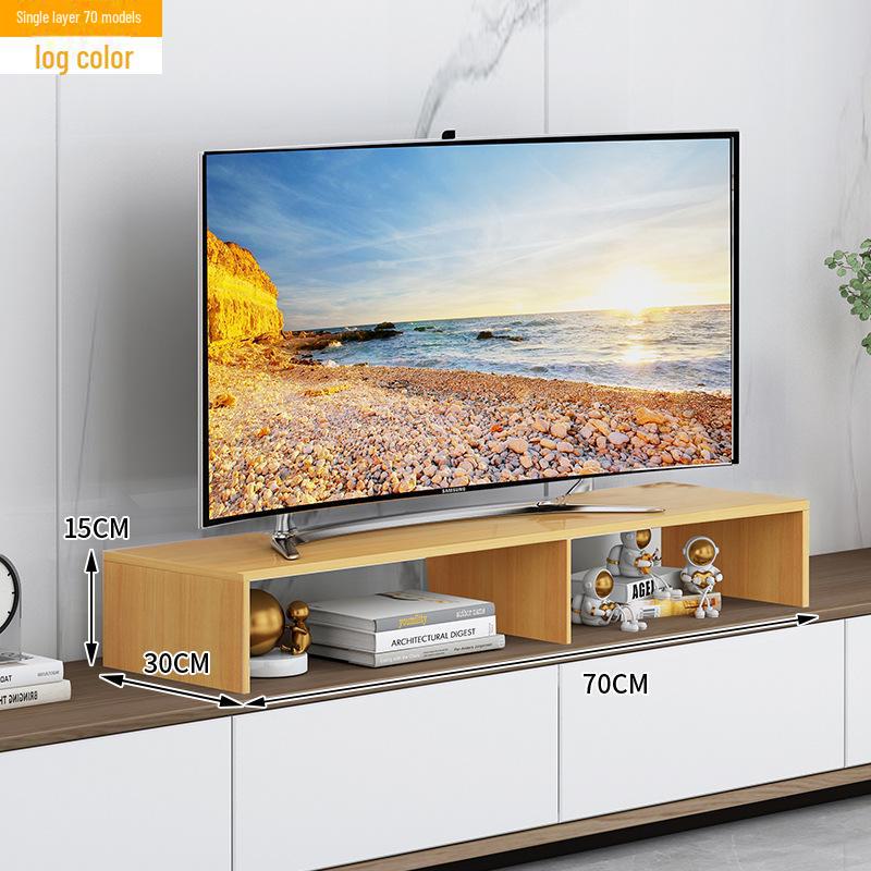 Elevated TV Stand with Storage and Height-Adjustable Bracket