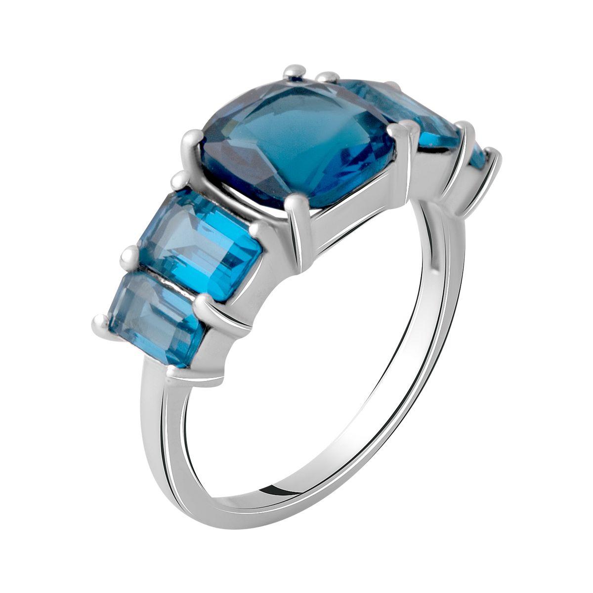 

Срібна каблучка з топазом Лондон Блю 3.407ct (2062462) 3.42 гр. 925 проби синій