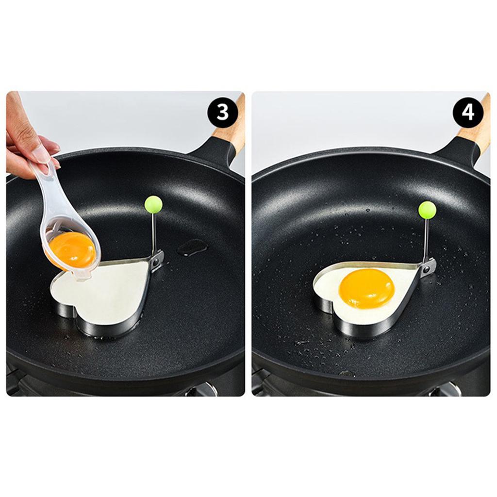 Pack Of 5 Practical Stainless Steel Pancake And Egg Molds Eggs Frying Pans In Various Fun Shapes For Kitchen Use