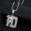 New Hot Selling Hip Hop Accessories Titanium Steel Gold Plated Diamond Inlaid Football Messi No. 10 Number Pendant Necklace