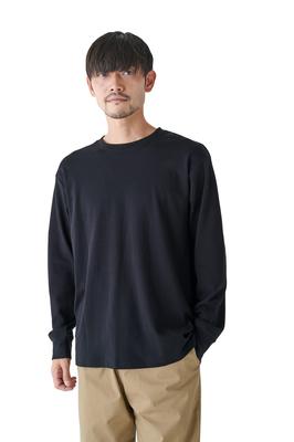 Camiseta de Manga Comprida Macia e Lisa Masculina Amazon Essentials (anteriormente WHOLEPERSON), Preto, Tamanho L