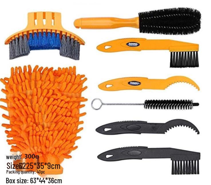 Portable Mountain Bike Chain Cleaner & Maintenance Brush Kit