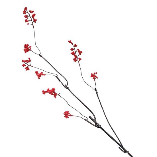 Artificial Holly Berries Long-Lasting Maintenance-Free Realistic Holly Berry Branches Bright Red Festive Home Decor