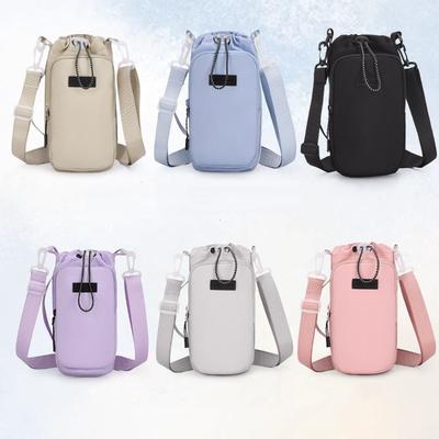 Portable Water Bottle Bag with Adjustable Shoulder Strap Water Bottle Sleeve for Walking Hiking Camping Gym