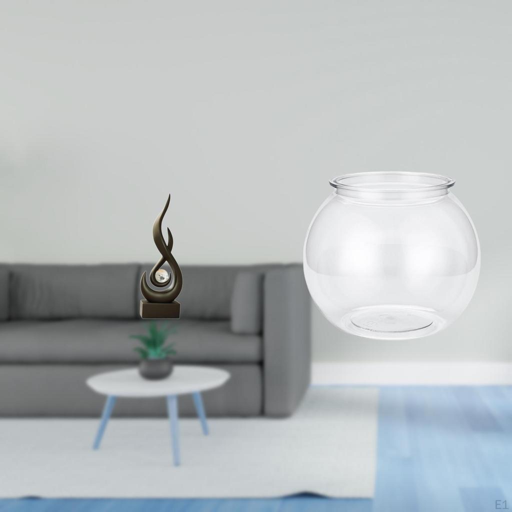 Modern Resin Flame Art Sculpture And Transparent Fish Bowl Vase Desktop Ornament for Living Room