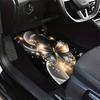 4pcs Set Elegant Butterfly Car Floor Mats with Anti-Slip Design, Soft Velvet-Like Texture (Durable Fabric) - Golden & Black Luxury Pattern