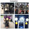For Harley Touring Road King Street Glide Motorcycles Accessories Headlight 7" Black LED Projector Headlight 4.5" Fog Lamp