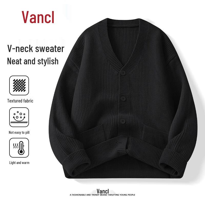 VANCL Men's V-Neck Loose Knit Cardigan