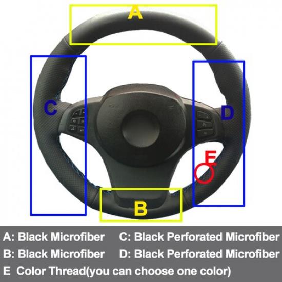 For BMW E83 X3 2003 - 2010 E53 X5 2004-2006 Hand Sewing Car Steering Wheel Cover