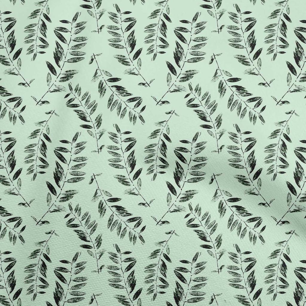 oneOone Cotton Flex Light Dusty Blue Fabric Leaves Diy Clothing Quilting Fabric Print Fabric By Yard 40 Inch