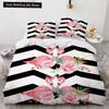 Flamingo Duvet Cover King Queen 3D Pink Animal Bedding Set For Kids Teens Adults Watercolor Style Quilt Cover With Pillowcase