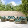 VidaXL Garden Lounge Set with Cushions 10 pcs, Sofa with Backrest, Furniture Set with Coffee Table Patio Terrace, Wood 3186101