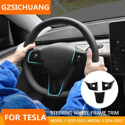 Ozdobná nálepka na obal na panel volantu pro Tesla Model 3 Y 2022 2023