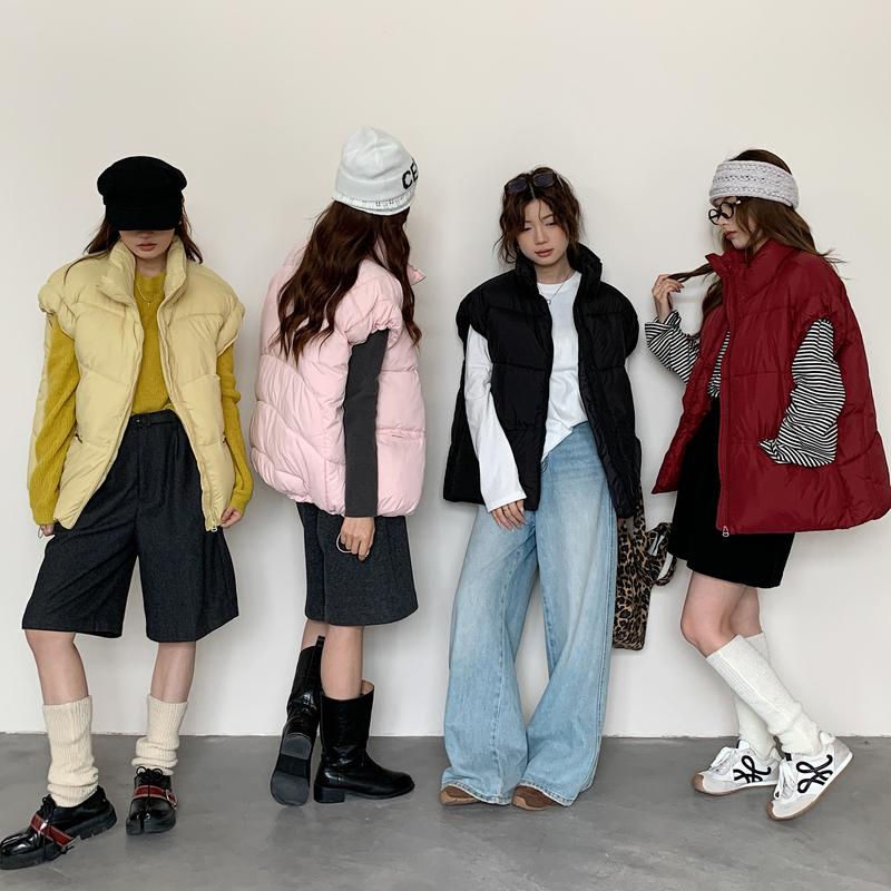 DIMANAF 2025 Women Parkas Plus Size Vest Coats Jackets Short Sleeveless Outerwear Thick Warm New Autumn Winter