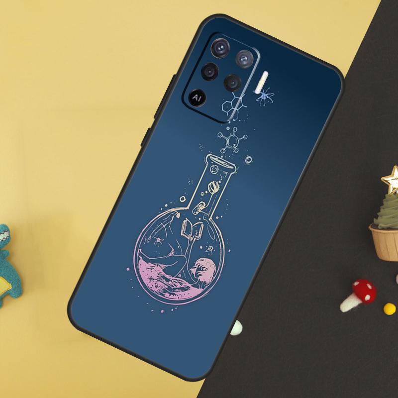 Biology and Chemistry Case For Oppo A60 A80 A40 A15 A16 A17 A57 A94 A74 A54 A76 A96 A18 A38 A58 A78 A98 A5 A6 Pro