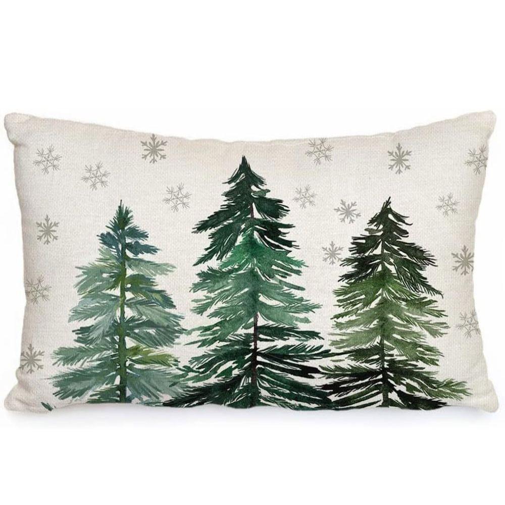 1/2pcs Terylene Decorative Throw Pillow Cover 12*20 Inch Christmas Decorated Pillowcase  Office