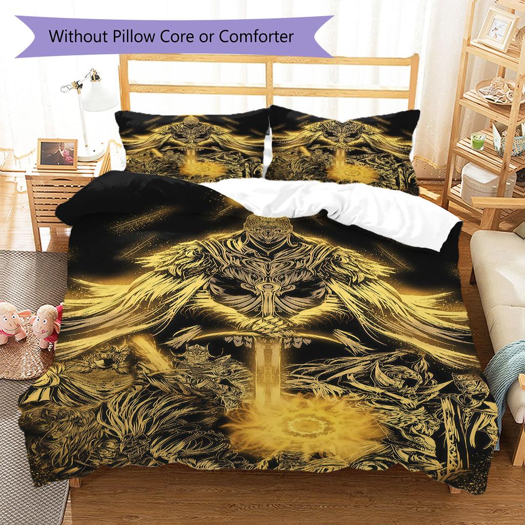 Elden Ring Veil Bedding Quilt Set Quilt Cover Pillowcase Home Decoration Birthday Gift (1 * duvet cover + 2 * pillowcase, without core)