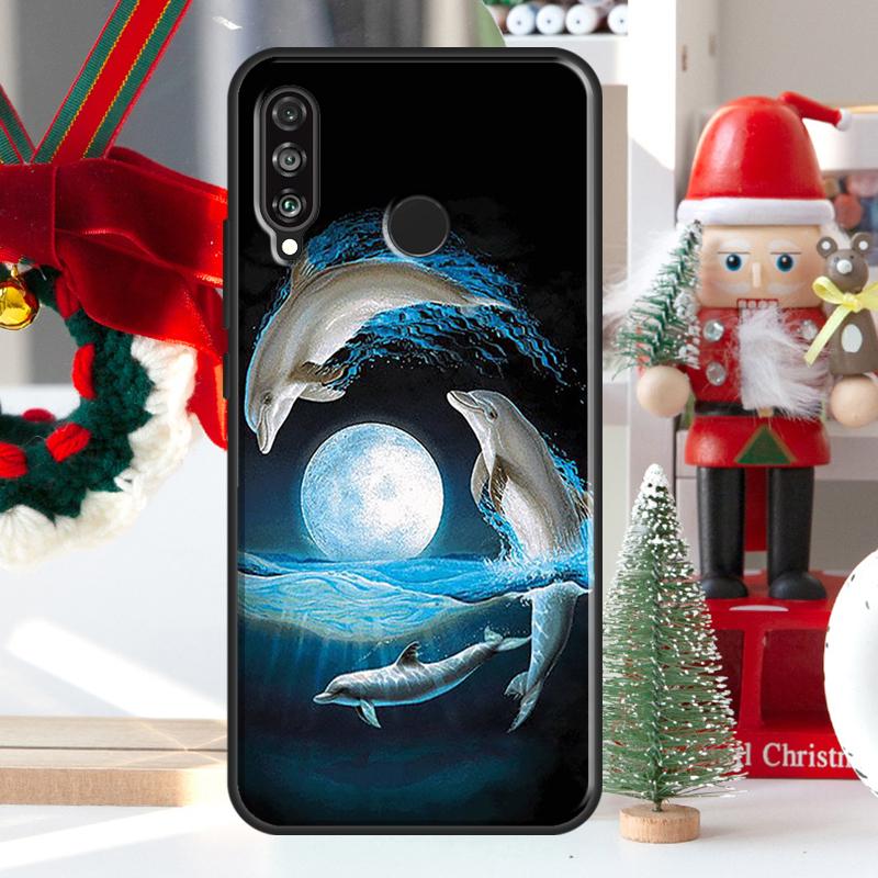 Cute Dolphin Ocean For Huawei Nova Y73 Y60 Y70 Y90 Y72 Y61 Y91 7i 8i 11i 12i 12s 9 10 SE P20 P30 P40 Lite Case