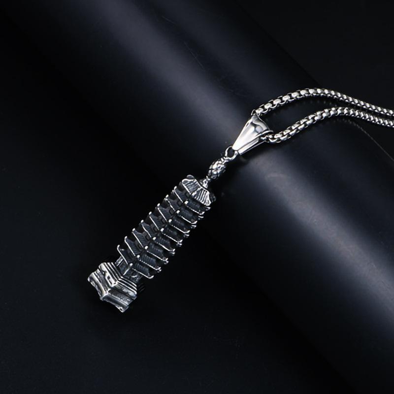 Jewelry Titanium Steel Pagoda Pendant Punk Retro Trendy Men Hexagonal Pagoda Titanium Steel Pendant