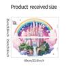 Cartoon Dream Castle Rainbow Wall Sticker Self-Adhesive for Kids Bedroom Study Room Home Decoration