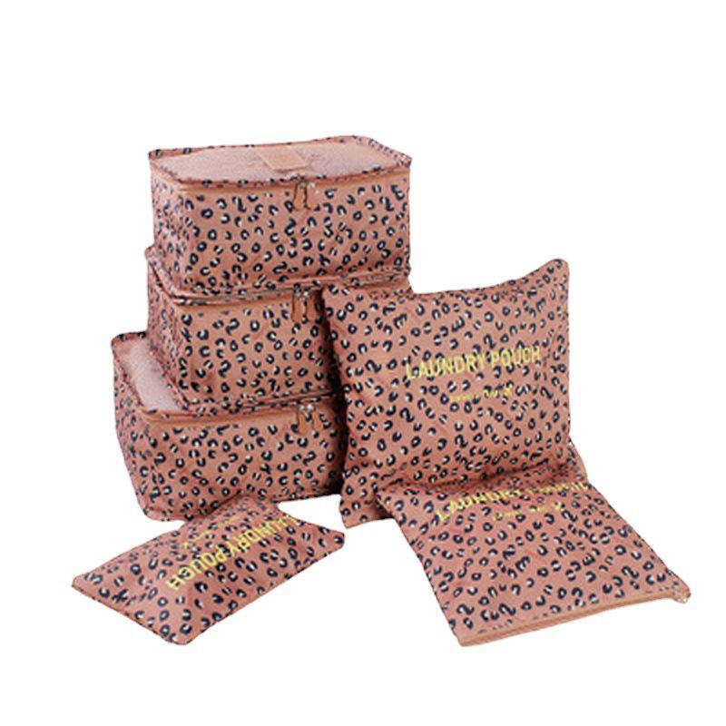 Korean Floral 6-Piece Travel Organizer Set - Large Size Storage Bags for Travel