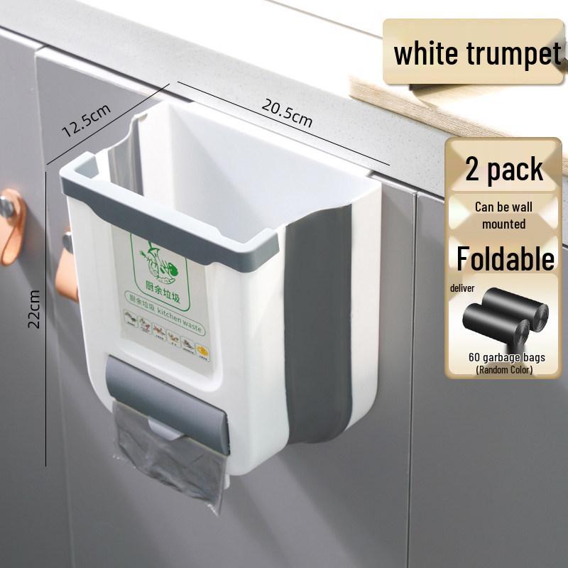Wall-Mounted Foldable Kitchen & Bathroom Trash Bin