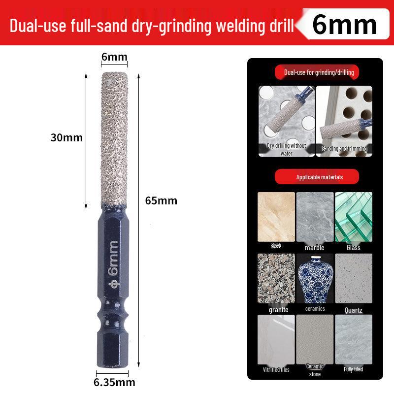 Brazed Diamond Dry Drill Bit for Ceramic, Tile, Glass & Marble