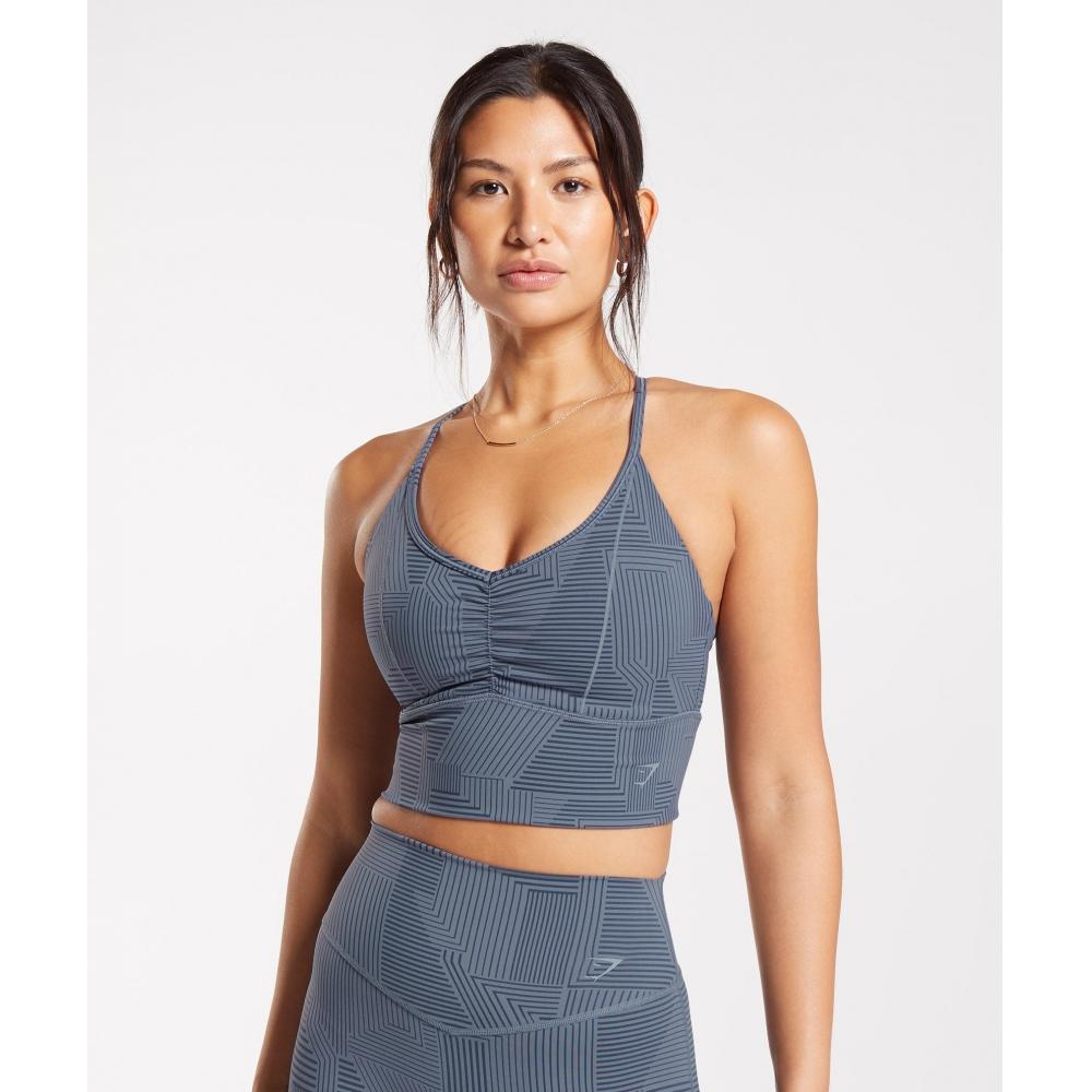

Gymshark Спортивный топ-бра Elevate Longline Вечерний синий B3a7b Ub0g S