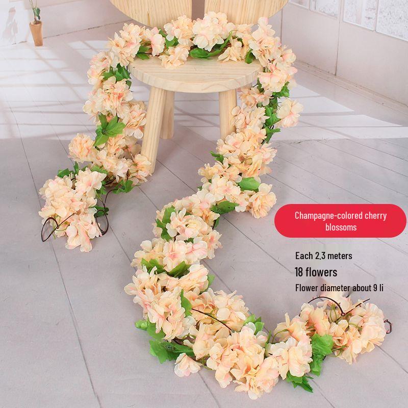 Artificial Rose Flower Vine for Balcony, Staircase, and Railings Decoration