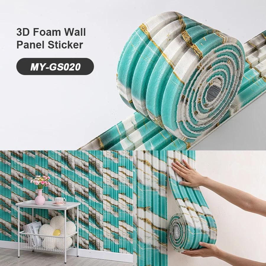 1Roll SXP Foam Wall Sticker 3D Wall Panel 11mm Thick Self Adhesive Skirting Board Wainscoting Suitable for All Indoor Spaces