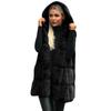 Women Parkas Hooked Sleeveless Turndown Collar Coat Cardigan Covered Button Pockets Round Neck Solid Color Loose Casual Coat 5XL
