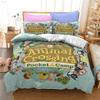 Animal Crossing Games Pattern Bedding Set Cartoon Print Duvet Cover Set with Pillowcase Twin Full Queen King Size Bedclothes