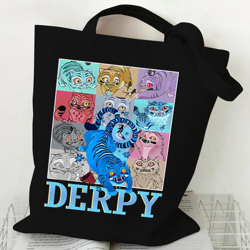 Demon Hunters Canvas Tote Bag Huntrix Girl KPop Shoulder Bag Saja Boys Zoey Rumi Mira Handbag For Daily Shopping School Commute
