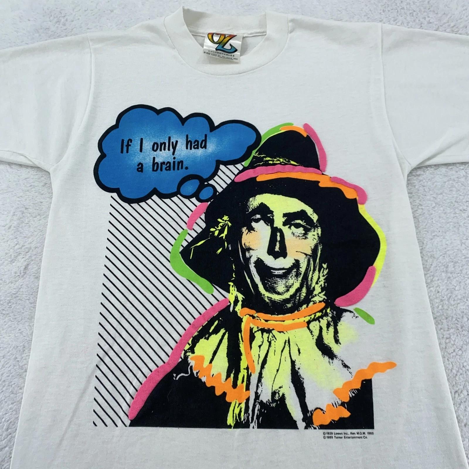 Vintage Wizard of Oz Shirt Mens XXS Scarecrow If I Only Had a Brain 80s 3XL