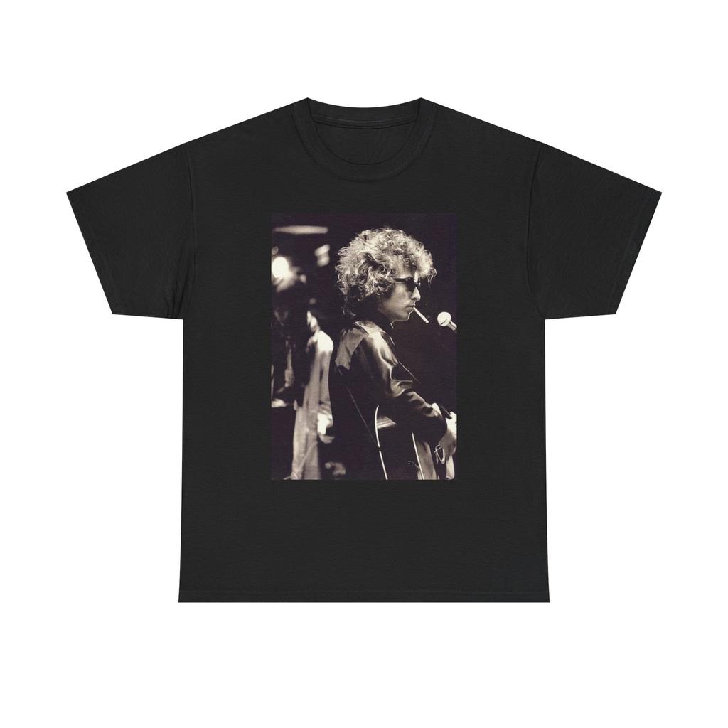 Casual Graphic Tee Unisex Bob Dylan Graphic T Shirt Vintage Photo Unisex Heavy Cotton Tee