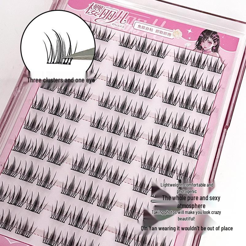 Yinglile Натуральные ресницы-пучки без клея «Камелия» самоклеящиеся