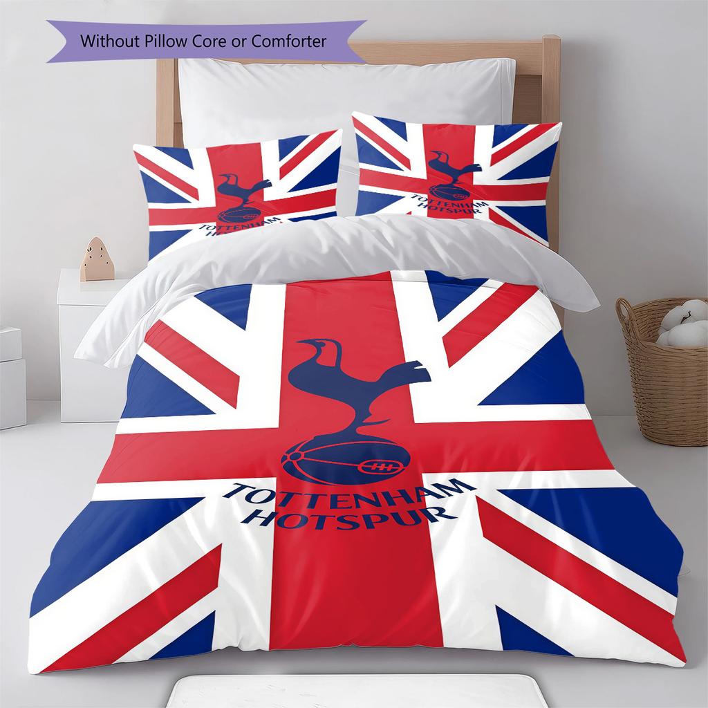 Tottenham Logo  Bedding Quilt Set Quilt Cover Pillowcase Home Decoration Birthday Gift (1 * Duvet Cover + 2 * Pillowcase, Without Core)