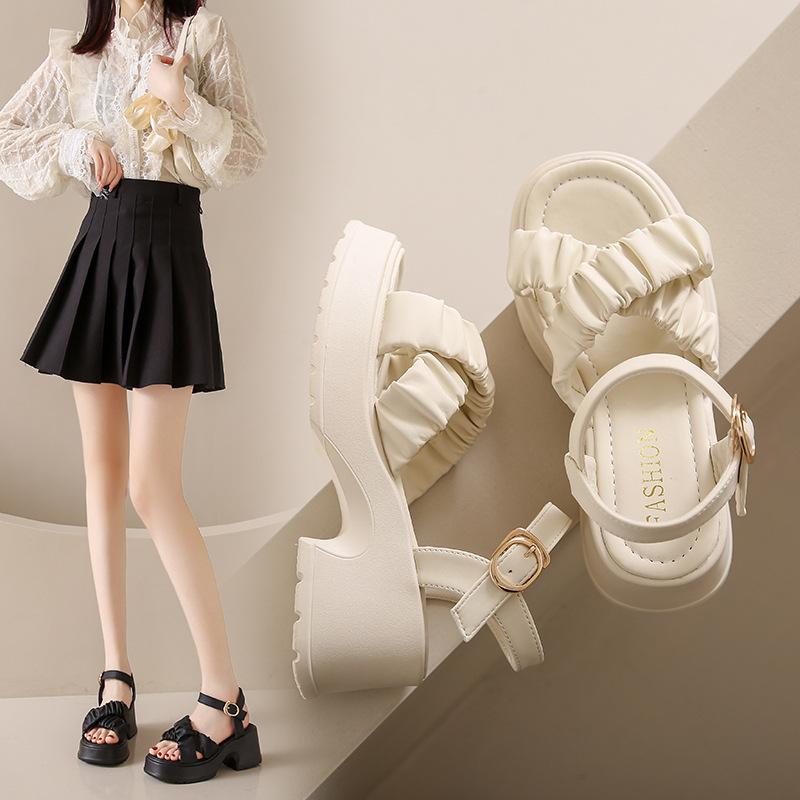 Fashion Women's Round Open-Sole Sandals, Sexy Outerwear, Fashionable, Solid, 2024 New Summer Collection