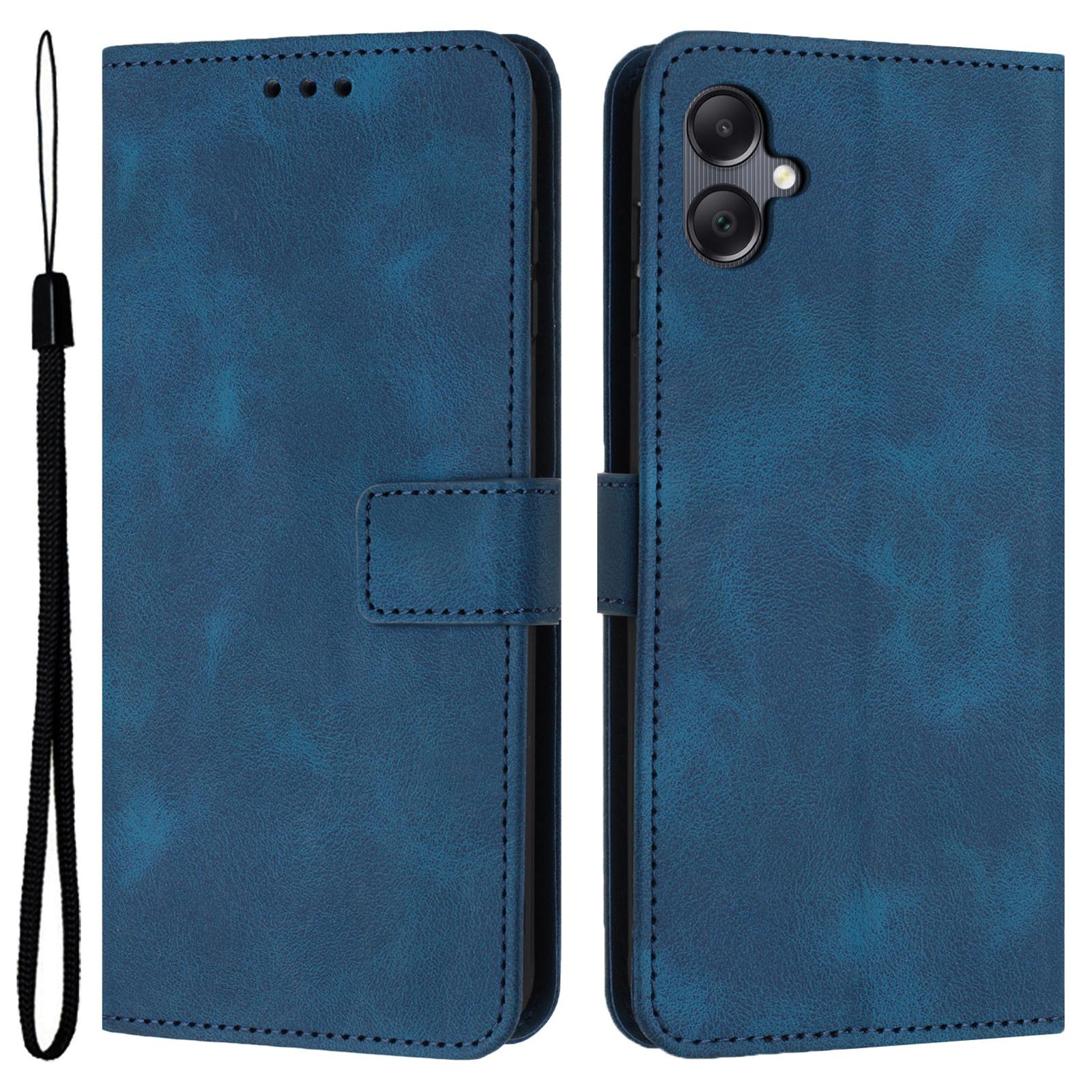 

For Samsung Galaxy A07 4G Case Solid Color Leather Wallet Protective Phone Cover Blue