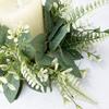 25CM Wedding Candle Rings Artificial Greenery Wreath Wedding For Pillars Farmhouse Wedding Table Party Home Decor