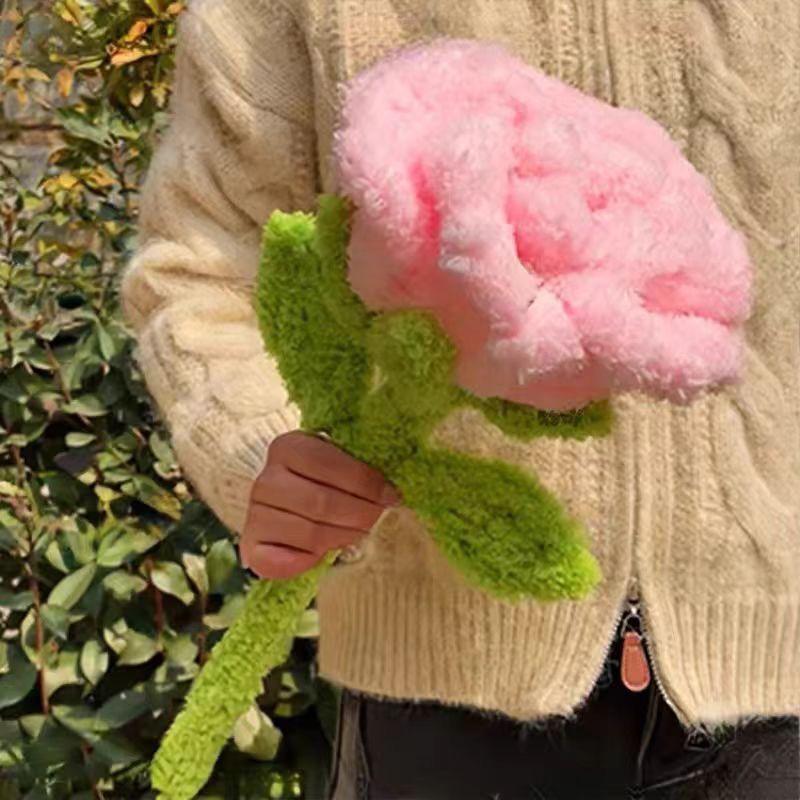 Chenille Stick Plush Rose DIY Material Pack - Handmade Creative Gift for Birthdays & Valentine's Day