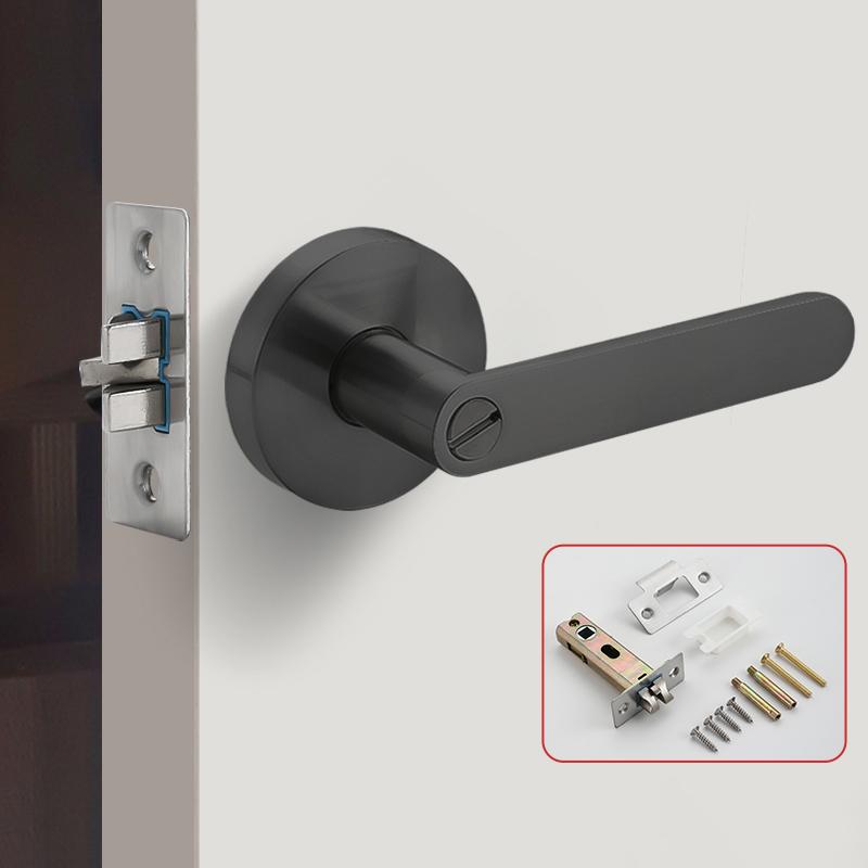 Door Handle Door Lock High-Grade Zinc Alloy Replacement Spherical Lock Bedroom Bathroom Three-Bar Door Lock Hardware